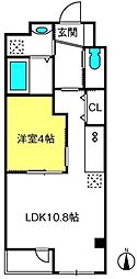 ビオラ・宮町 1LDKの間取図画像