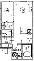 KEIAI RESIDENCE 宮原II 1LDKの間取図画像