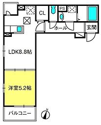 プロムナード・4 1LDKの間取図画像