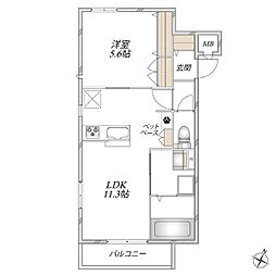 シャンテイーリオ 1LDKの間取図画像