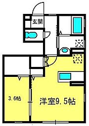 サンフィールド 1LDKの間取図画像