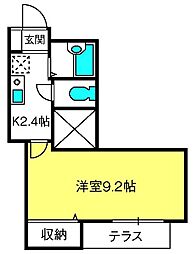 レスポワール 1Kの間取図画像