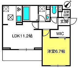 グランラフィネ宮原 1LDKの間取図画像
