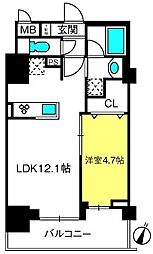 LIBRGRANT大宮 1LDKの間取図画像