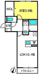 エクシー大宮 1LDKの間取図画像