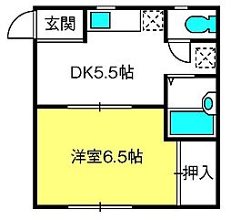 ホワイトコーポ 1DKの間取図画像
