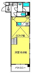 KETY ワンルームの間取図画像