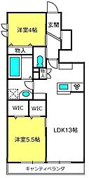 パークメゾン上小町 2LDKの間取図画像