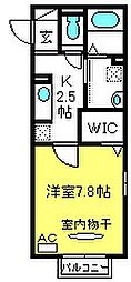 エルミタージュ2 1Kの間取図画像