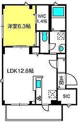 プランドール 1LDKの間取図画像