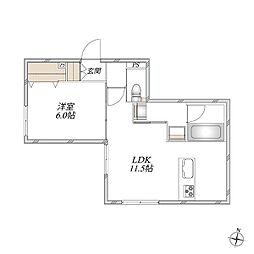 ルシェール 1LDKの間取図画像