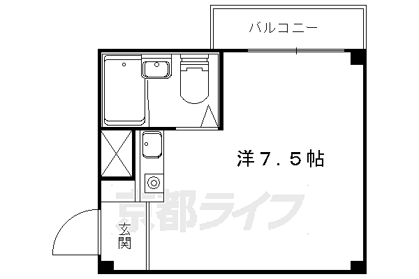 ロジュマンフランセ 202｜京都府京都市山科区東野狐藪町(賃貸マンション1R・2階・16.37㎡)の写真 その2