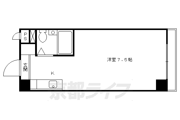 吉岡マンション 207｜京都府京都市伏見区津知橋町(賃貸マンション1K・2階・18.68㎡)の写真 その2