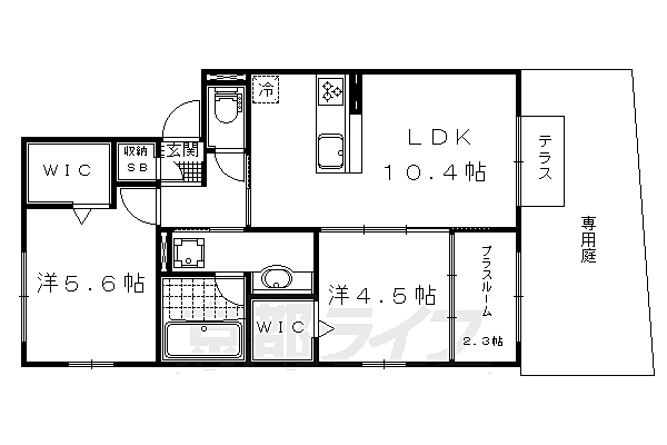 アドヴァンス 106｜京都府京都市伏見区石田森南町(賃貸アパート2LDK・1階・55.00㎡)の写真 その2