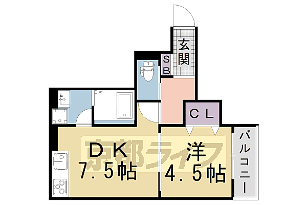 Ｒｅｃｕｅｒｄｅ桃山 302｜京都府京都市伏見区桃山町泰長老(賃貸アパート1DK・3階・31.18㎡)の写真 その2