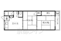 レジデンス菱屋 3階2DKの間取り