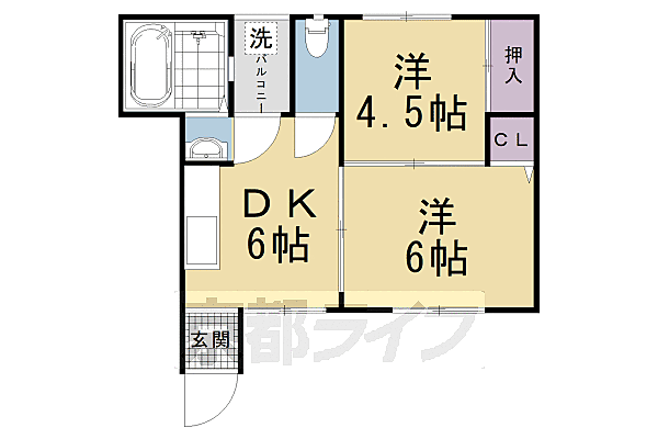 マンション丸高 203｜京都府京都市東山区本町通五条上ル金屋町(賃貸マンション2DK・2階・34.00㎡)の写真 その2