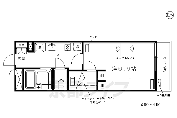 レオパレスプリオール東山II 301｜京都府京都市東山区福稲高原町(賃貸アパート1K・3階・19.87㎡)の写真 その2