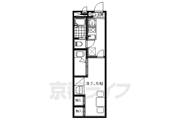 レオパレス　アゼリア 102｜京都府京都市伏見区横大路鍬ノ本(賃貸アパート1K・1階・22.35㎡)の写真 その2