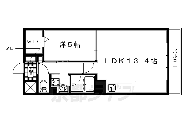 京都府宇治市五ケ庄折坂(賃貸マンション1LDK・2階・44.76㎡)の写真 その2