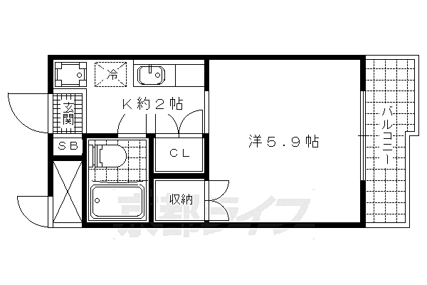 サンガーデン山科 108｜京都府京都市山科区大宅神納町(賃貸マンション1K・1階・19.25㎡)の写真 その2