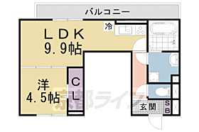 オッツ　ロペール 301 ｜ 京都府京都市山科区西野小柳町（賃貸アパート1LDK・3階・40.67㎡） その2