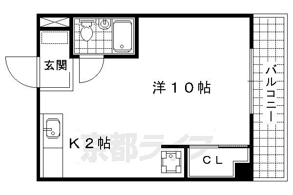 ヴィエント北花山 212｜京都府京都市山科区北花山大林町(賃貸マンション1K・2階・24.30㎡)の写真 その2