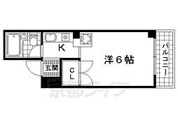 タクト21 1Kの間取図画像