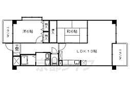 ガイア萱野浦 5階2LDKの間取り