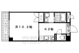 エリーフラッツ京町 8階1Kの間取り