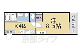 アークリード浜大津 202 2階1Kの間取り