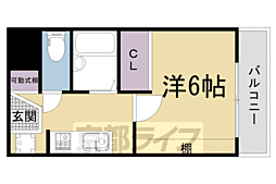 近鉄京都線 小倉駅 徒歩4分の賃貸マンション 4階1Kの間取り