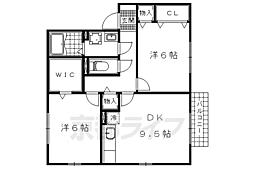 レークタウンE棟 2LDKの間取図画像
