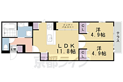 グランディールA&N2 2LDKの間取図画像