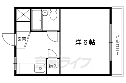 ロータリーマンション修学院 1Kの間取図画像