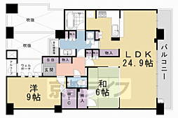 サンクタス四条烏丸スティーロレジデンス 2LDKの間取図画像