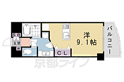 デ・リード河原町 1Kの間取図画像