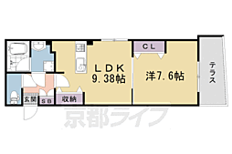 京都市中京区西ノ京北壺井町マンション 1LDKの間取図画像