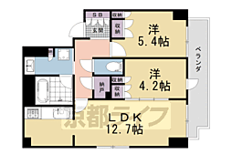 クラッシィハウス御池柳馬場 2LDKの間取図画像