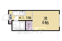 青葉ハイツ 1Kの間取図画像