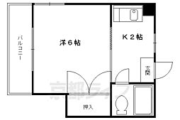 フィルビテッツァ高野 1Kの間取図画像