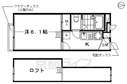 レオパレスセゾン京都駅北 1Kの間取図画像