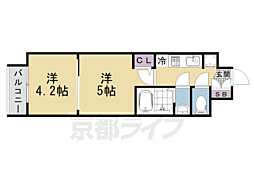 京都市上京区千本通上長者町上る革堂前之町マンション 2Kの間取図画像