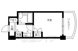 ジョイフル紫野 1Kの間取図画像