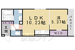 大津市蓮池町アパート 1LDKの間取図画像