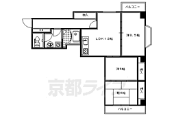 シャトル朱雀 3LDKの間取図画像