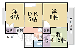 オレンジハイツA 3DKの間取図画像
