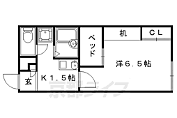 レオパレス西賀茂 1Kの間取図画像