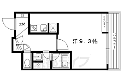 アーバネックス北大路 1Kの間取図画像