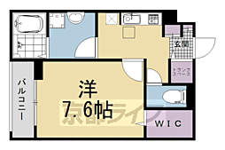 カルム 新久 1Kの間取図画像